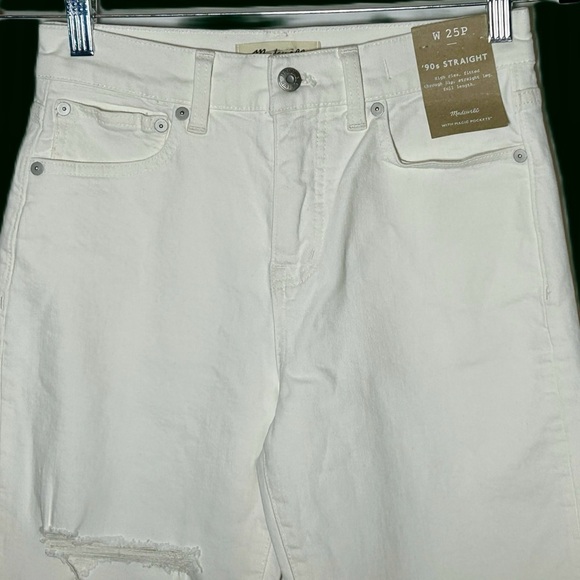 NWT Madewell The Petite '90s Straight Jean in Tile White, Ripped, Size 25P - Picture 8 of 16